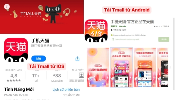 Bước 1: Tải ứng dụng Tmall về smartphone