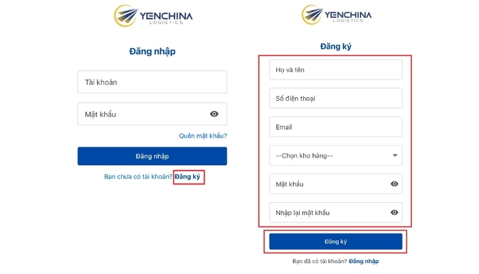 Bước 1 Tải ứng dụng Yến China và đăng ký tài khoản