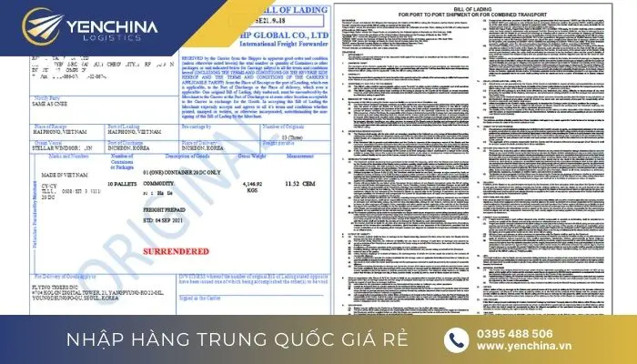 Kiểm tra form mẫu của vận đơn