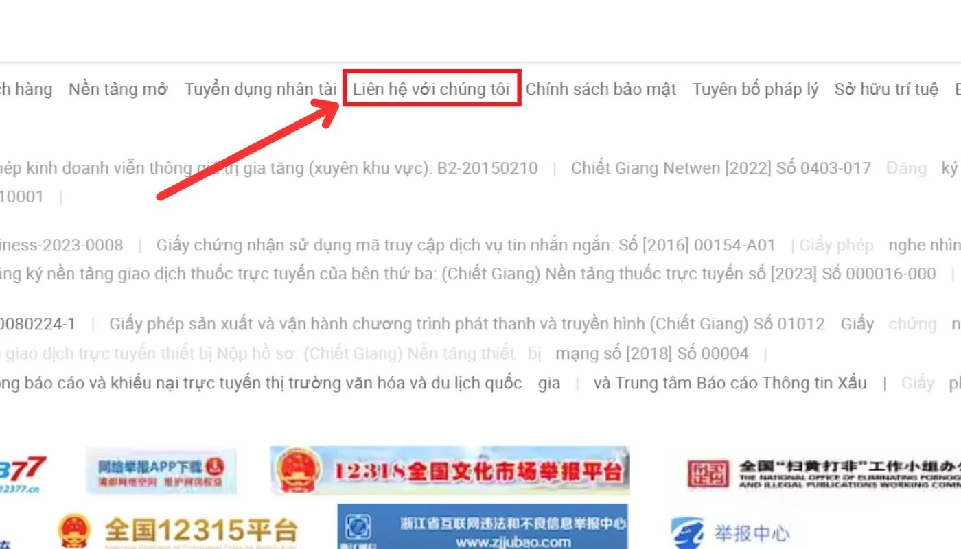 Nhấn chọn “Liên hệ với chúng tôi” để kết nối với nhà cung cấp Taobao