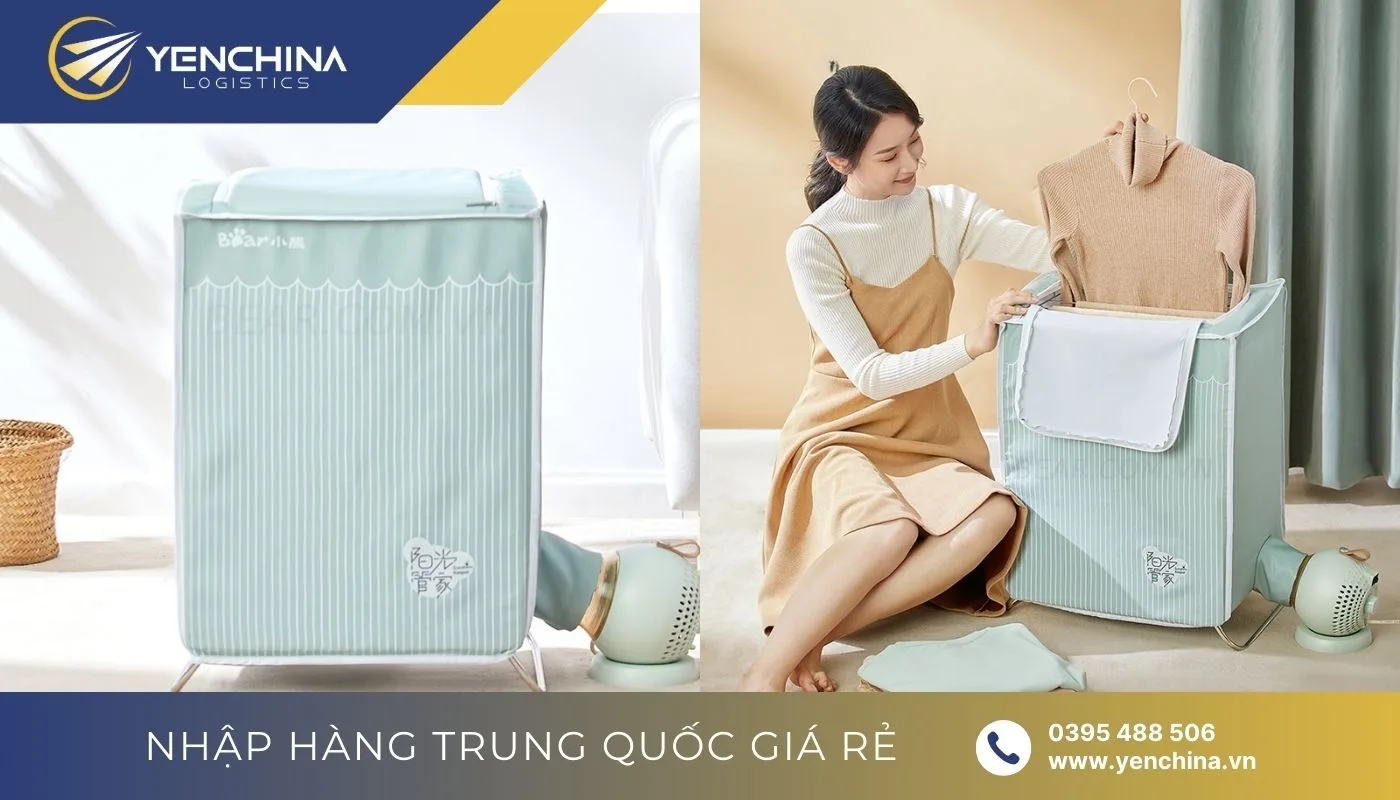 Đặt mua máy sấy quần áo mini Trung Quốc tiệt trùng 76L Bear HGJ-B08M1