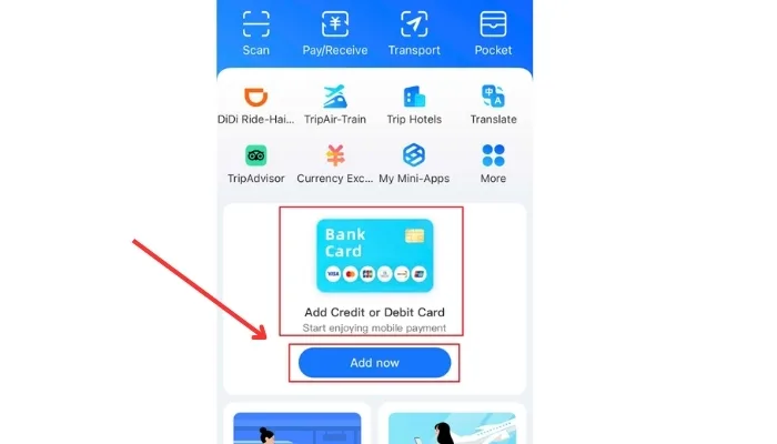 Nhấn chọn “Add now” tại mục “Add Credit or Debit Card”