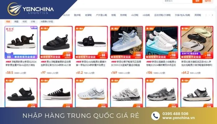 Link shop order Taobao về giày, dép nam