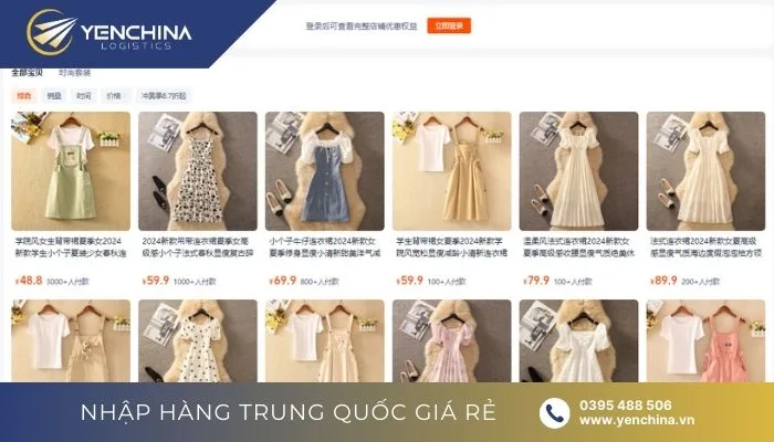 Link shop order Taobao về quần áo nữ