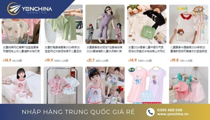 Link shop mua hàng Taobao về quần áo trẻ em