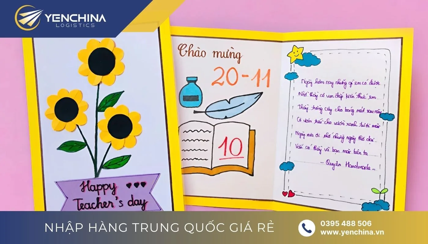 20/11 tặng gì cho cô giáo? Thiệp handmade