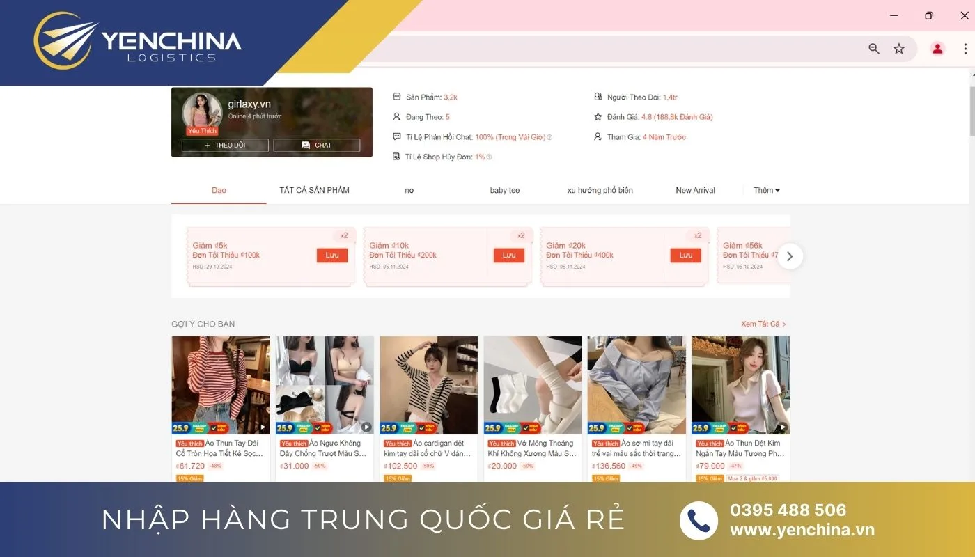 Cách mua đồ Taobao trên Shopee gian hàng Girlaxy.vn