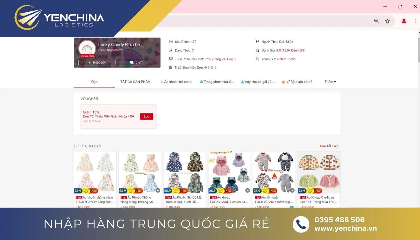 Hướng dẫn mua hàng Taobao trên Shopee shop Lucky Candy Đứa bé