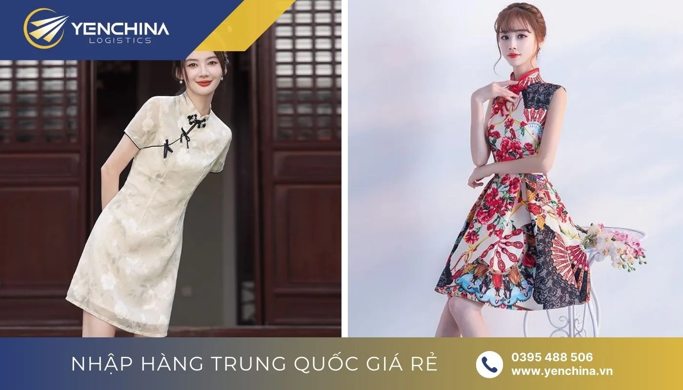 Nhập hàng sườn xám Trung Quốc ngắn