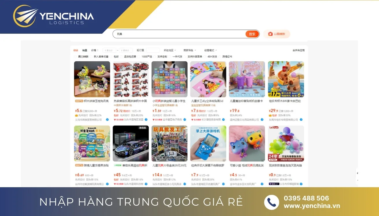 Người mua hàng đặt sỉ đồ chơi trẻ em Trung Quốc qua sàn TMĐT