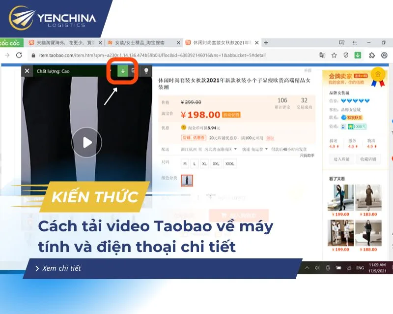 Cách tải video Taobao