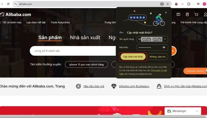 Bước 2 của hướng dẫn đăng ký tài khoản trên Alibaba
