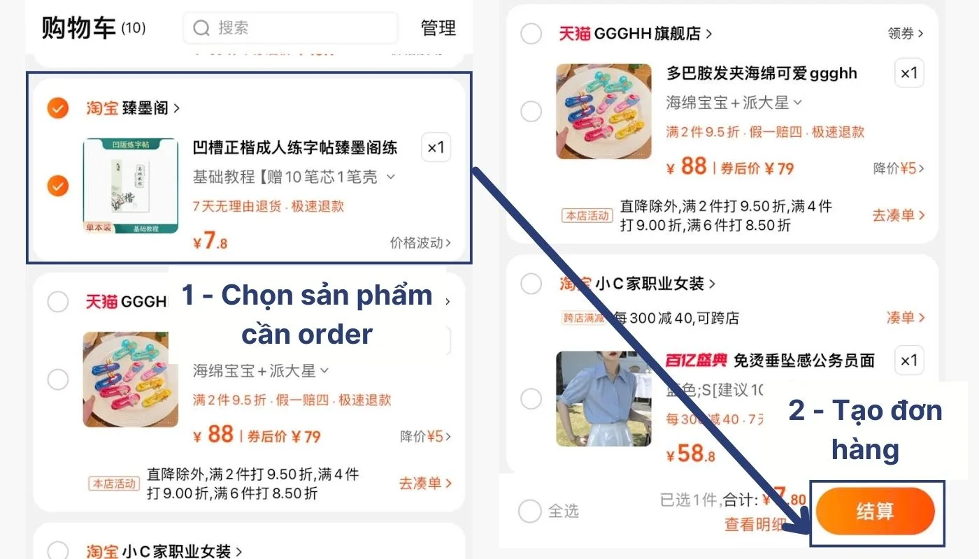 Bước 4 của accsh tạo và sử dụng app Taobao tiếng Việt