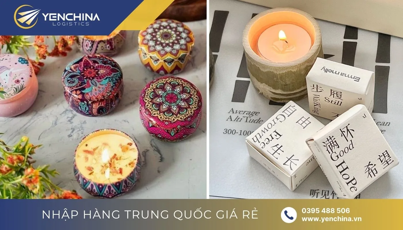 Chợ đầu mối bày bán nhiều thương hiệu nến thơm Trung Quốc