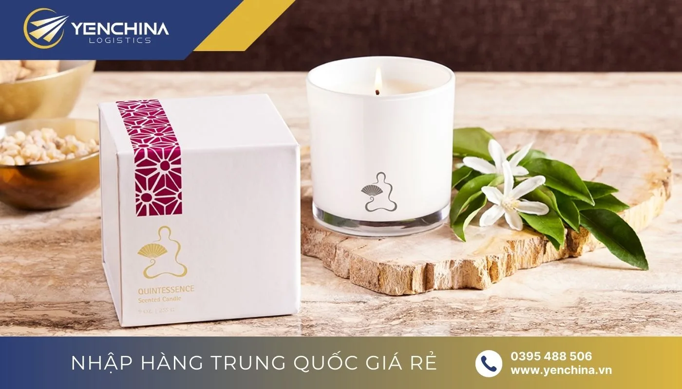 Set quà nến sáp Trung Quốc sang trọng với hộp thiết kế đẹp mắt và phụ kiện đi kèm