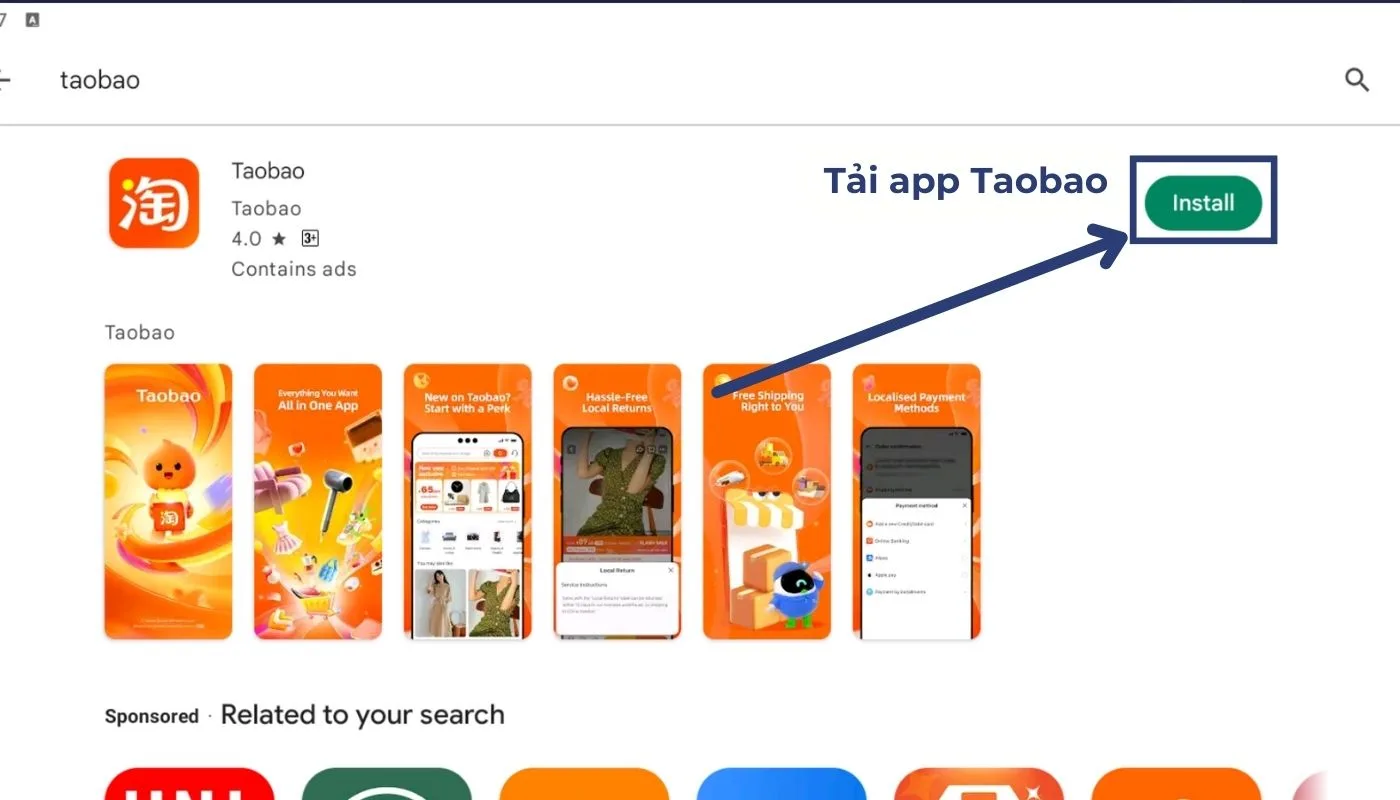 Bước cuối cùng của hướng dẫn tải Taobao tiếng Việt trên máy tính