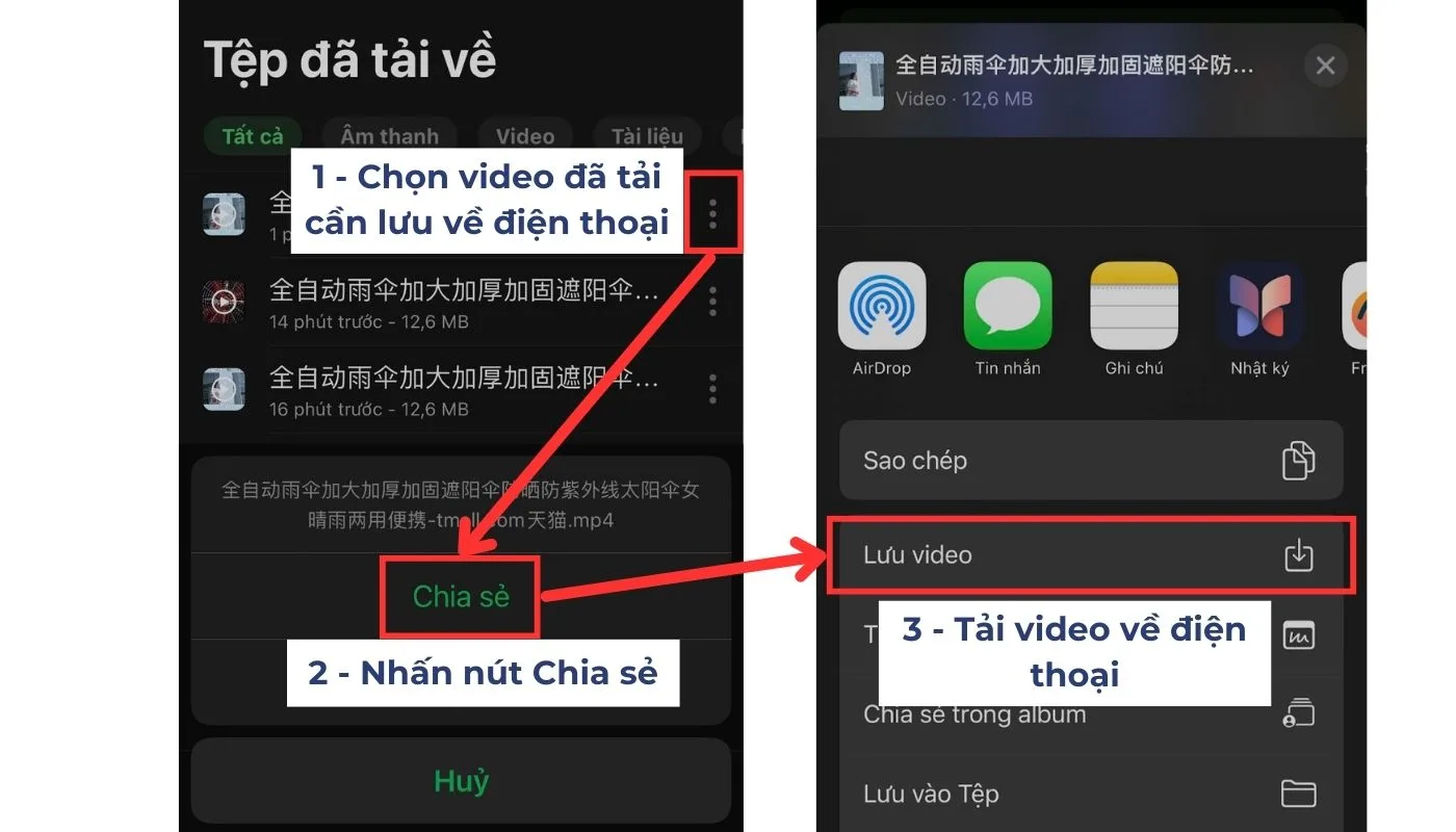 Bước kế tiếp của hướng dẫn download video taobao trên điện thoại