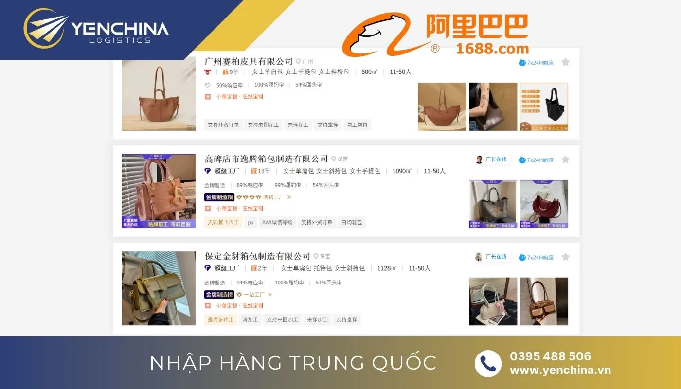 Link xưởng 1688 chuyên cung cấp túi xách giá tốt và độc đáo