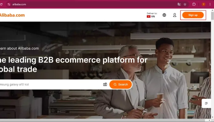 Bước 1: Đăng ký tài khoản bán hàng trên Alibaba