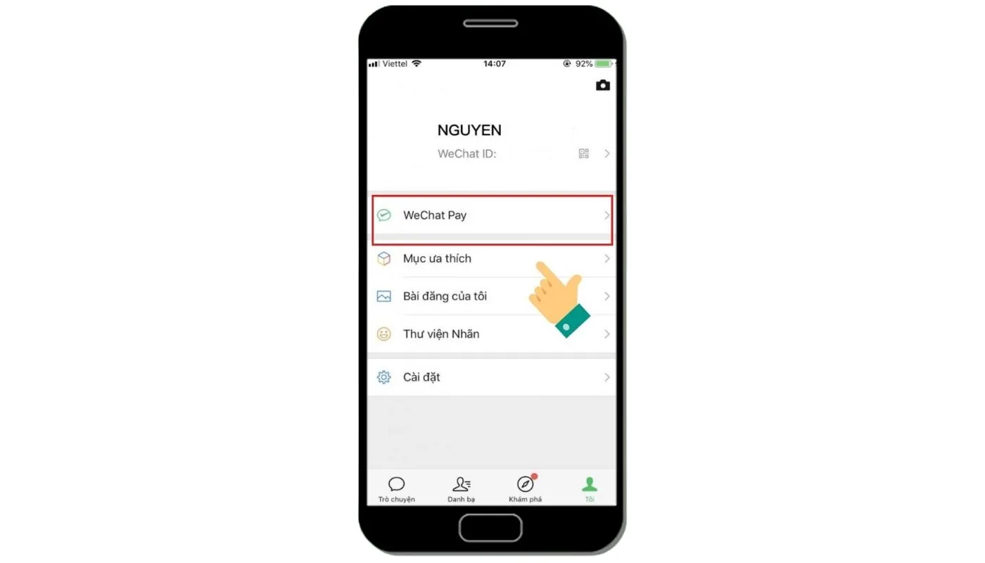 Chọn mục WeChat Pay