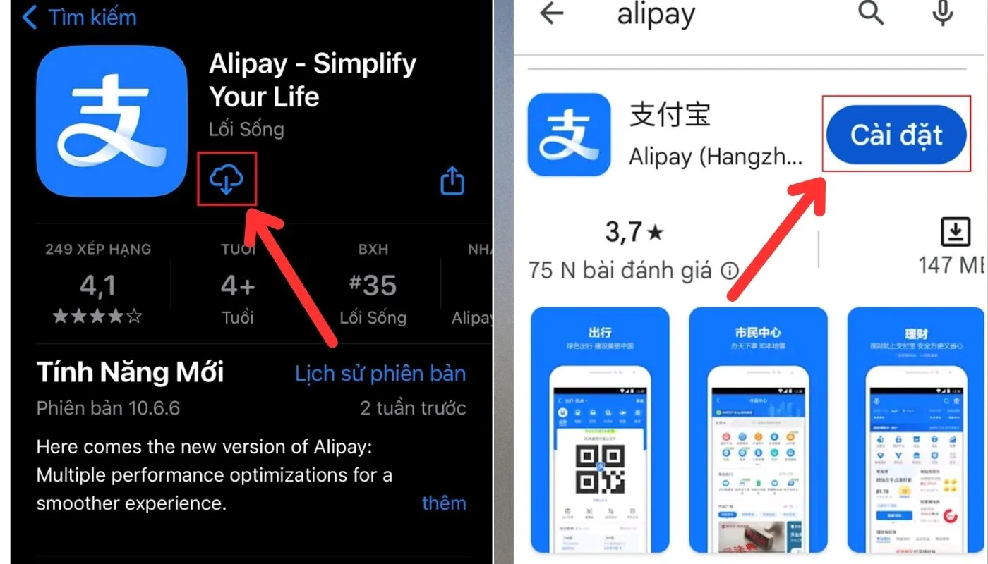 Tải Alipay về điện thoại di động Tải Alipay về điện thoại di động