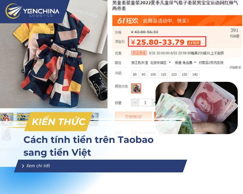 Cách tính tiền trên Taobao