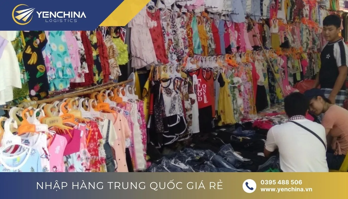 Khu chợ sỉ quần áo trẻ em tại Quảng Châu, Trung Quốc