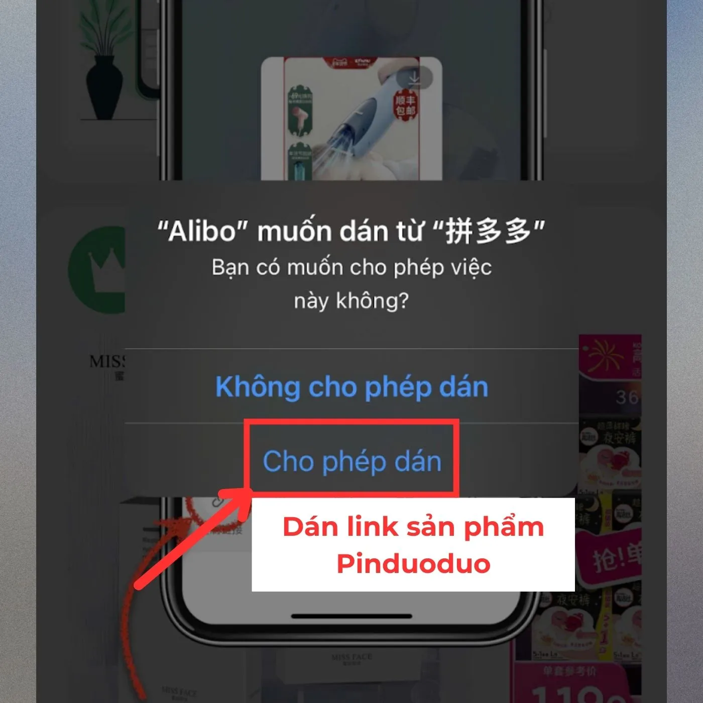 Lấy mã giảm giá trên Pinduoduo - Bước 3 - Dẫn link alipo Lấy mã giảm giá trên Pinduoduo - Bước 3 - Dẫn link alipo