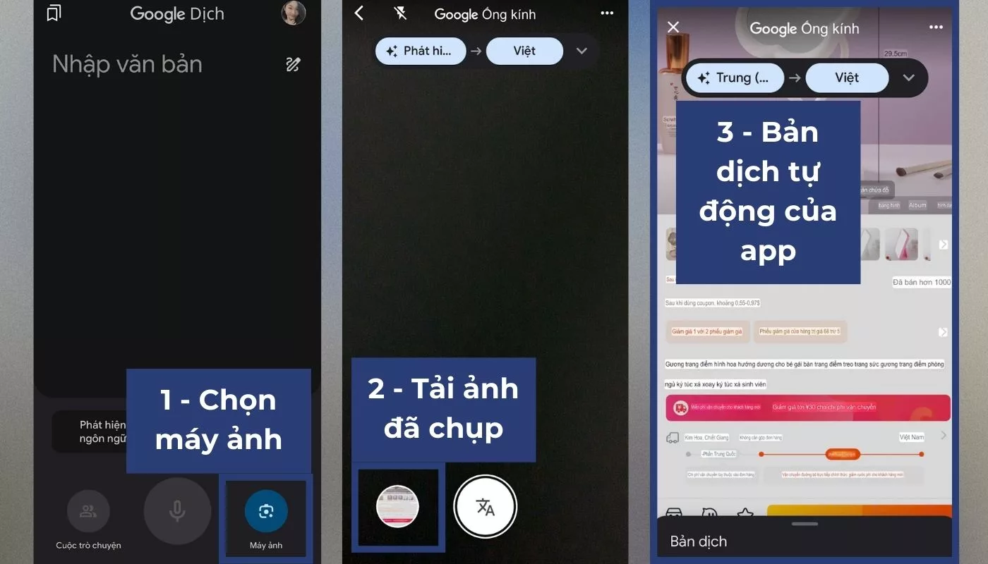 Dùng tính năng dịch ảnh của Google Dịch