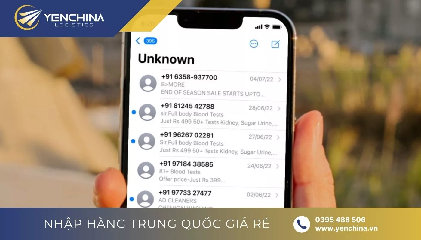 Gỡ cài đặt chặn tin nhắn số lạ để xử lý lỗi Taobao không gửi mã xác nhận