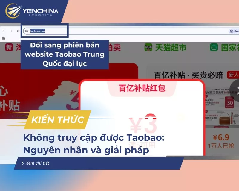 Không vào được Taobao