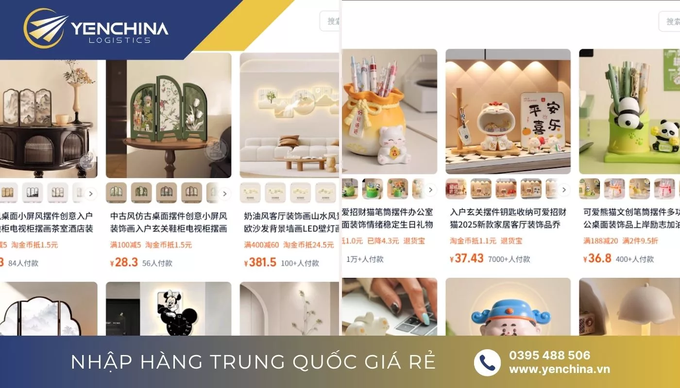 Link shop chuyên bán đồ trang trí decor độc đáo trên Taobao.com