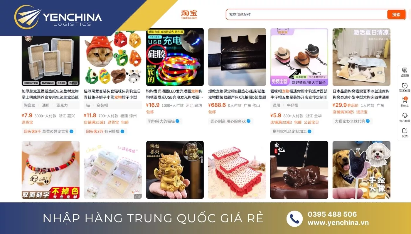 Link phụ kiện cho thú cưng độc lạ trên Taobao