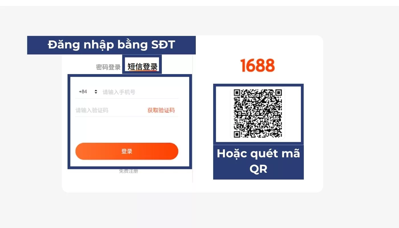 Truy cập trang web mua hàng chính thức của 1688 và đăng nhập