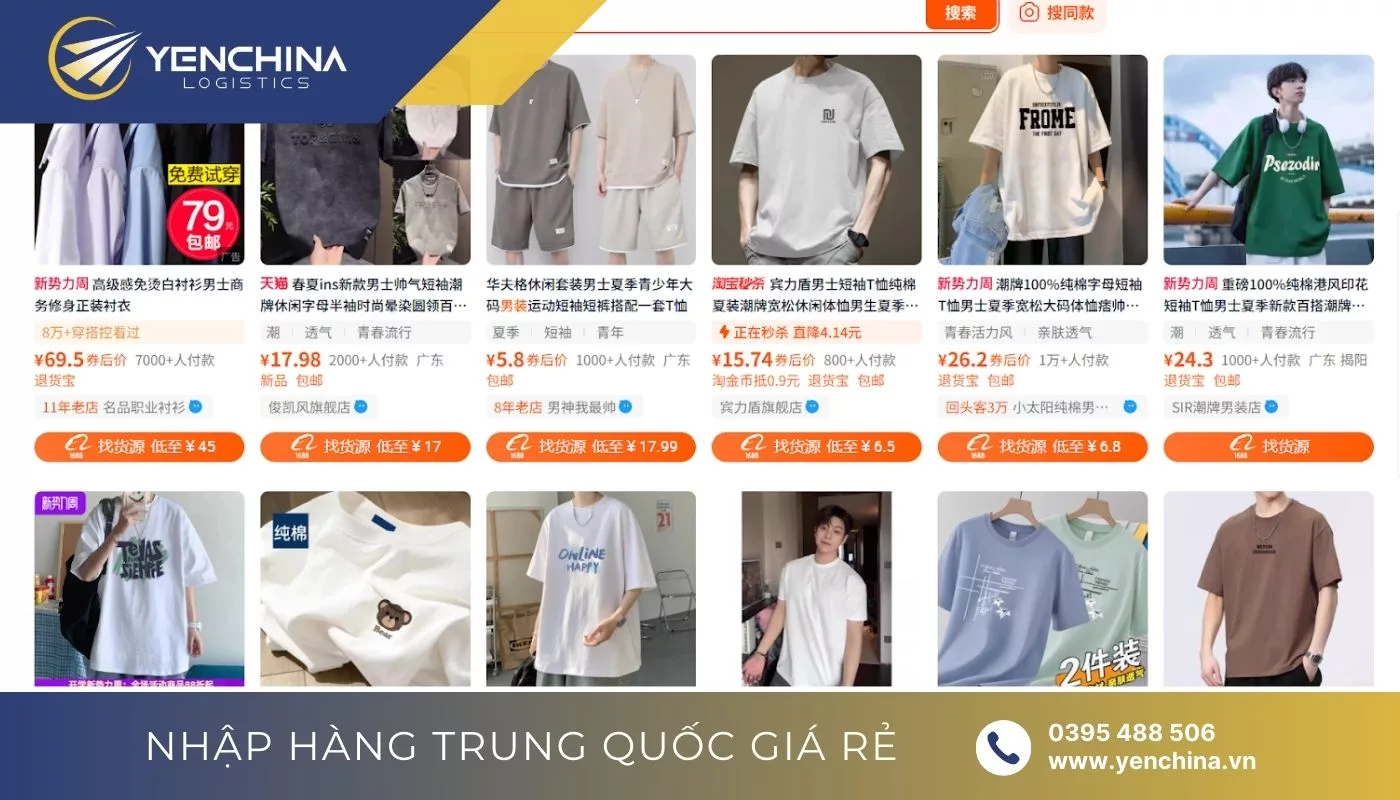 Các link nguồn hàng quần áo Quảng Châu dành cho nam