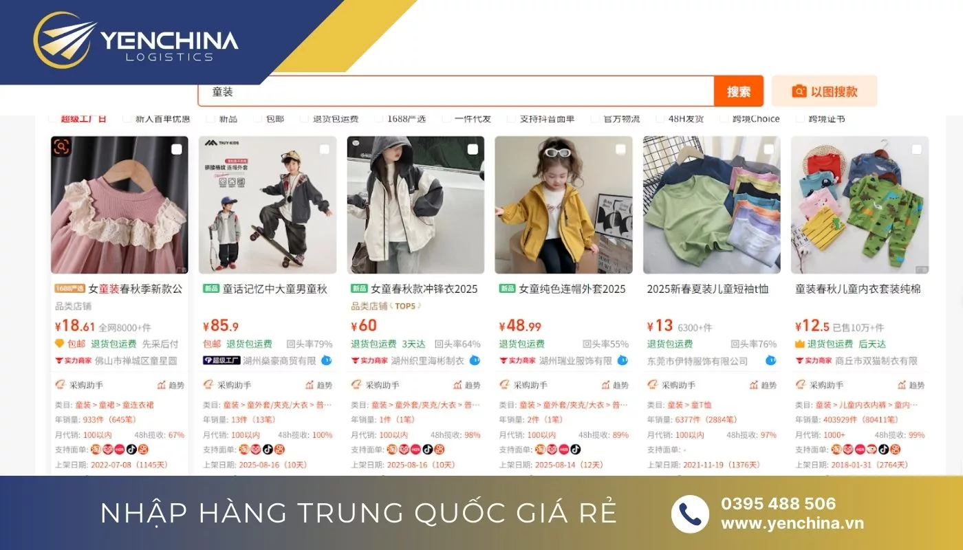 Các link nguồn hàng quần áo Quảng Châu dành cho trẻ em