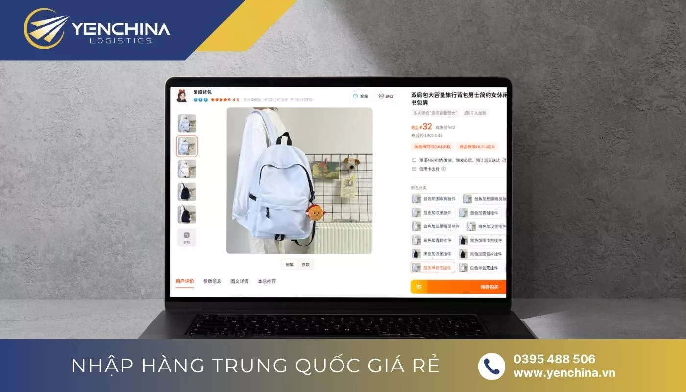 Order nguồn hàng balo Trung Quốc từ các trang TMĐT