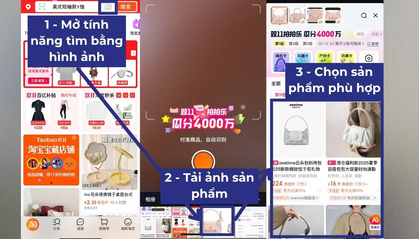 Cách tìm kiếm bằng hình ảnh trên Taobao app Cách tìm kiếm bằng hình ảnh trên Taobao app