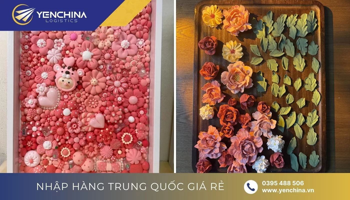 Mẫu hoa giả làm từ đất sét China Mẫu hoa giả làm từ đất sét China