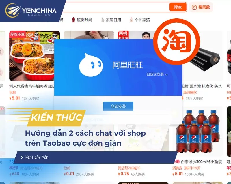 Chat với shop trên Taobao