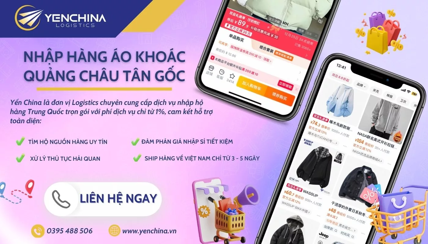 Dịch vụ nhập hộ áo khoác Quảng Châu trọn gói của Yến China