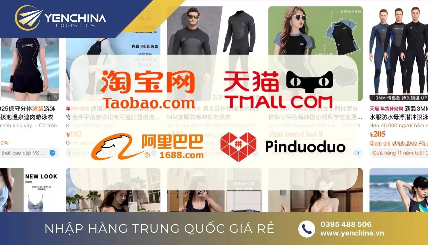 Nhập bikini qua các sàn TMĐT nội địa Trung