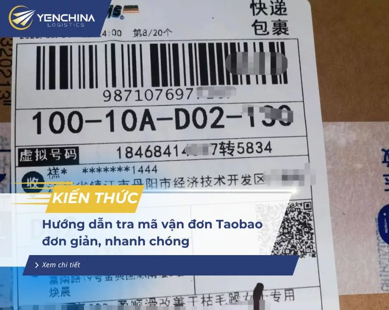 Tra mã vận đơn Taobao