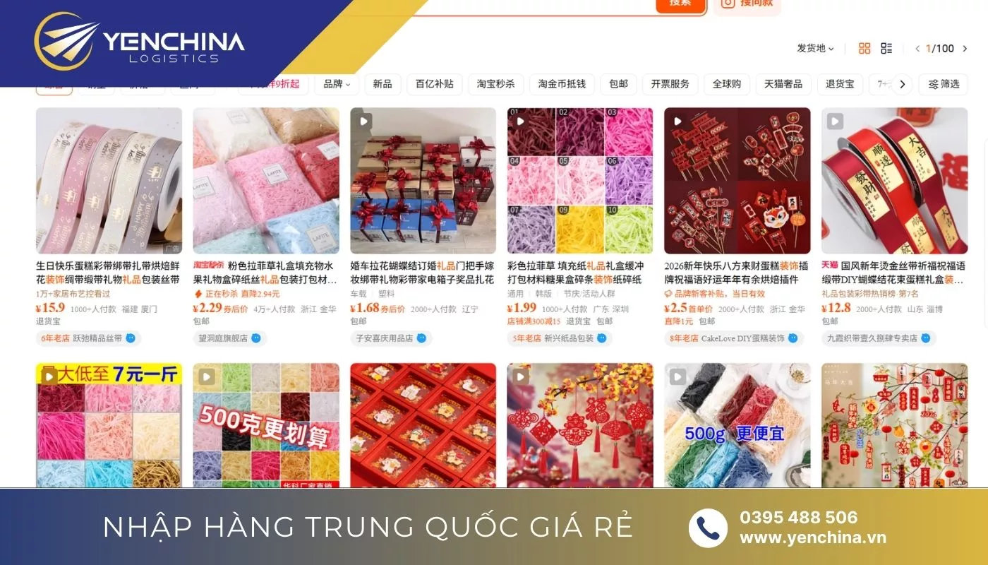 Tổng hợp các link order phụ kiện Taobao chuyên hàng trang trí quà tặng