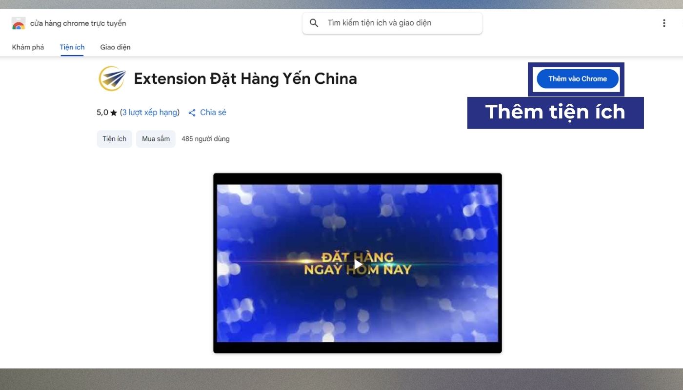 Bước 2: Cài đặt công cụ mua sỉ hàng Trung Quốc vào Chrome