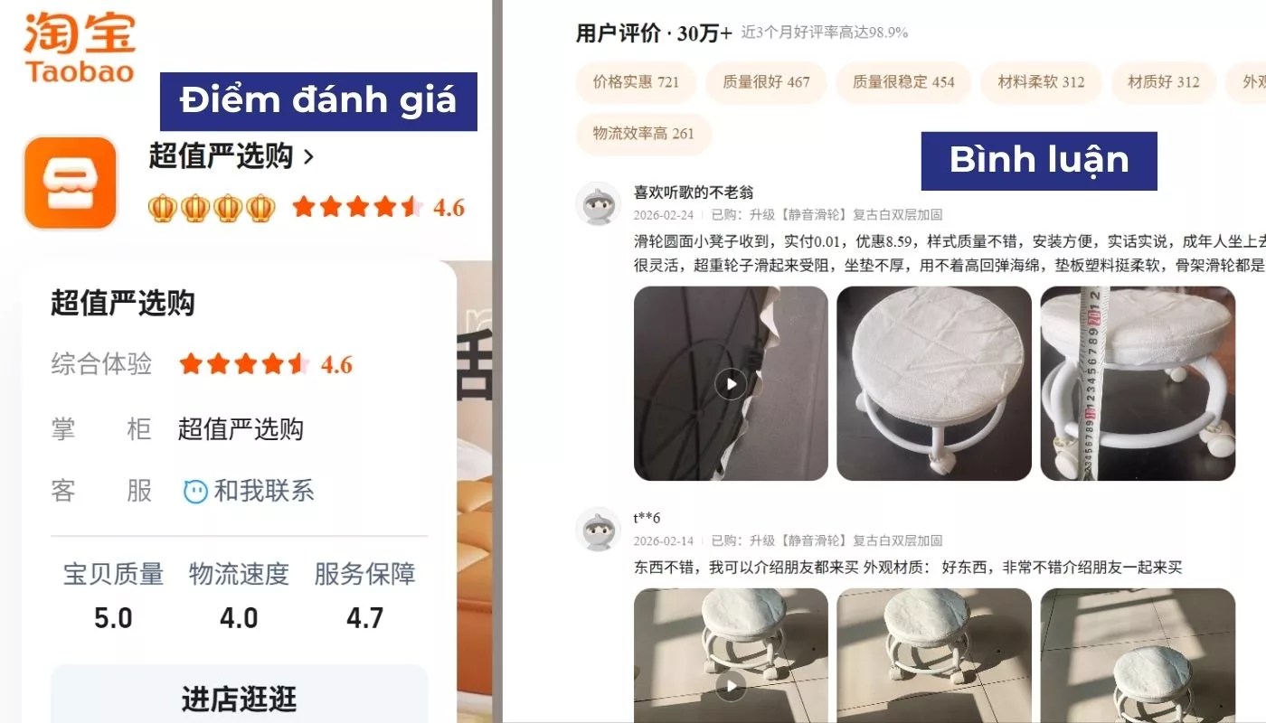 Bước 3 của cách order hàng Taobao