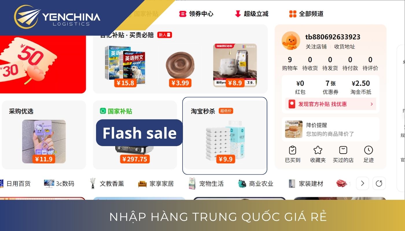 Săn sale Taobao mỗi ngày với Flash sale Săn sale Taobao mỗi ngày với Flash sale