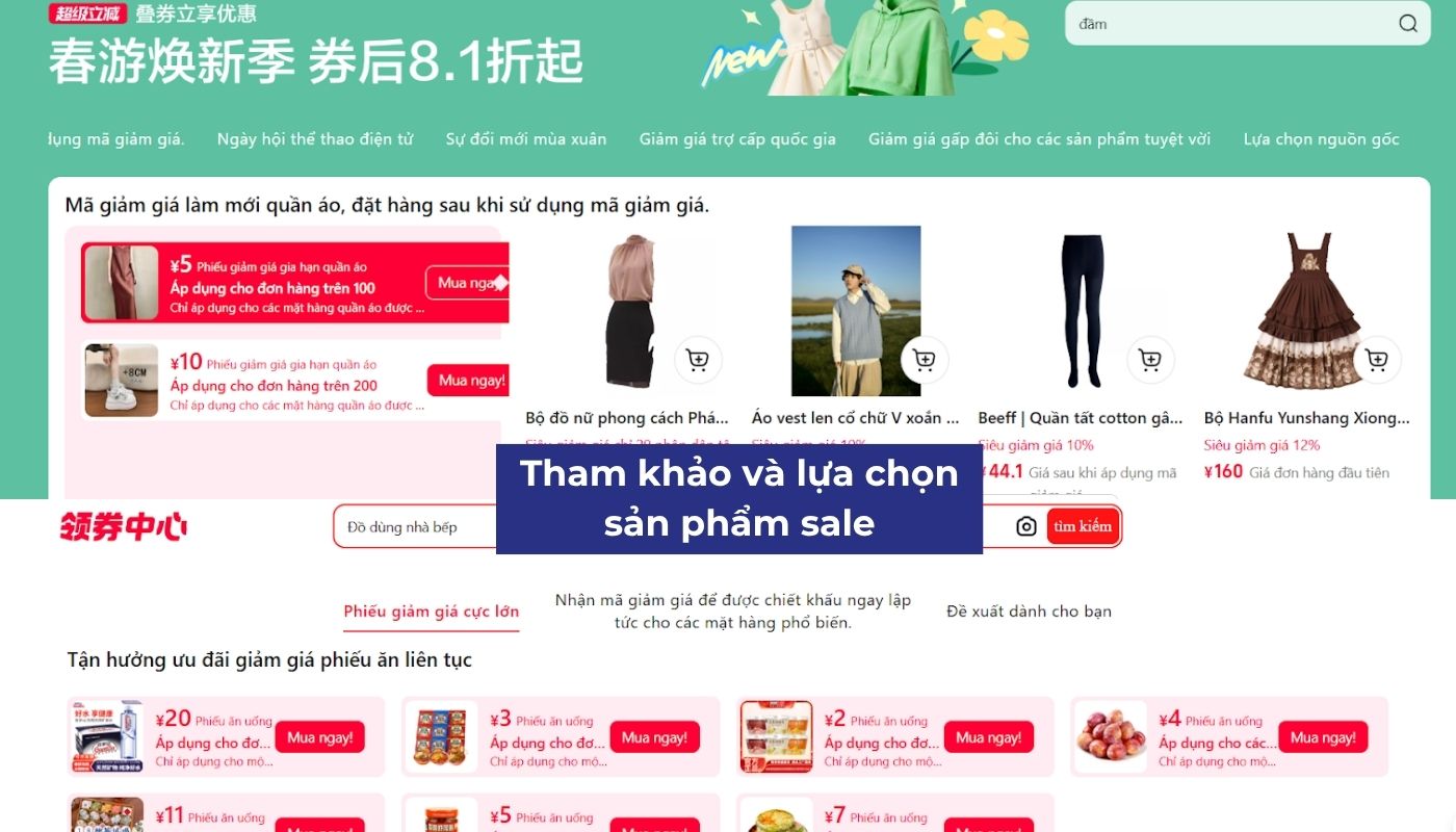 Chọn sản phẩm Taobao đang sale phù hợp Chọn sản phẩm Taobao đang sale phù hợp