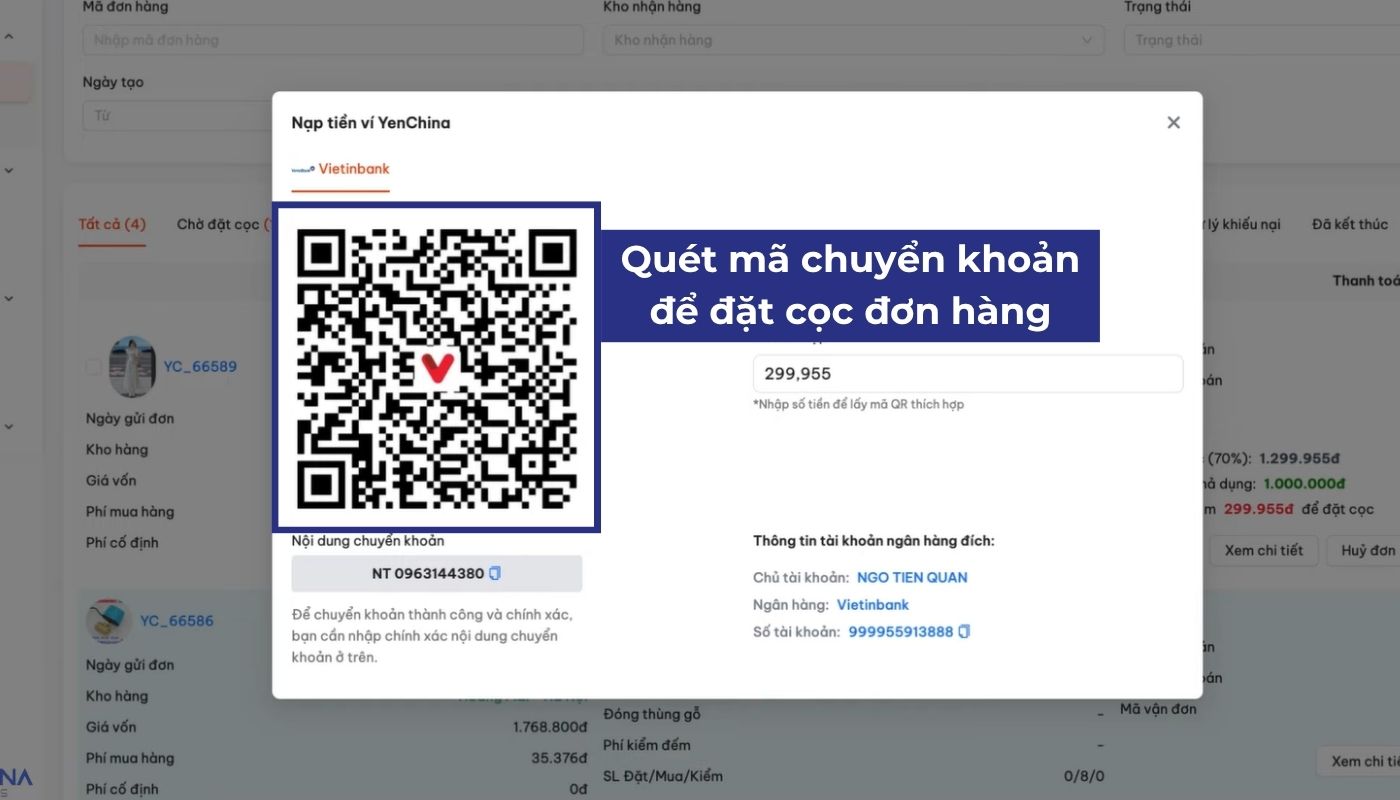 Bước 5 của quy trình nhập hộ hàng hóa Taobao tại Yến China