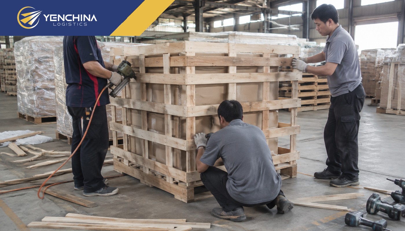 Đóng kiện gỗ nội thất nhập Trung Quốc